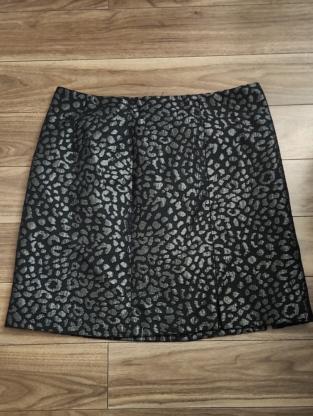 2/$18🌹 Tristan, Black and Silver Animal Print A-Line Skirt